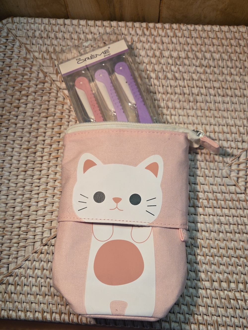 Pink Cat Pouch with retractable Razors Set